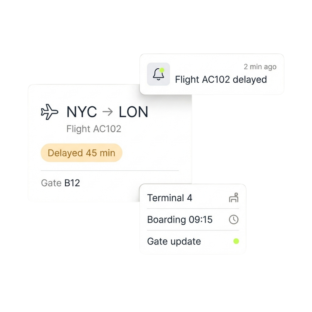 Keep passengers informed before they ask