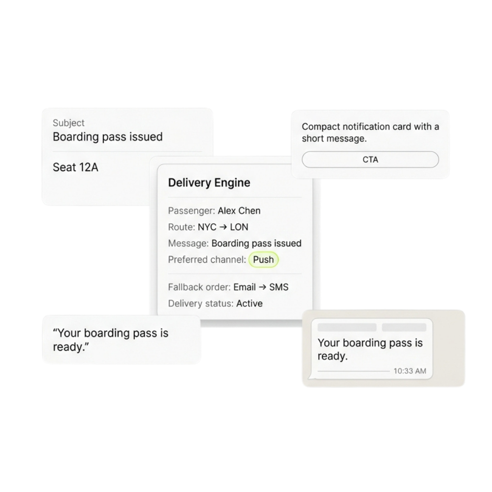 Reach passengers on their preferred channel